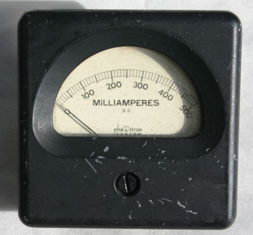 Phastron Panel Meter, Measures 0-500 MA AC
