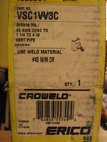 VSC1VV3C CADWELD-ERICO MOLD #2 CONCENTRIC 1-1/4&#034; TO 4&#034; VERTICAL PIPE - USED