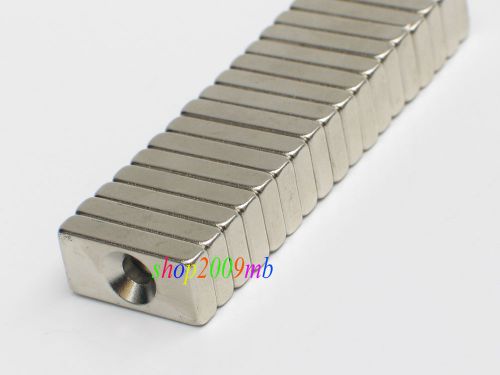 20pcs Strong Block Cuboid Rare Earth Permanent Nd-Fe-B Magnets 20x10x4mm Hole