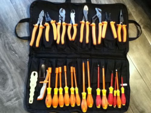 Ideal 25 piece 1000volt insulated high voltage journeyman tool kit with bag NICE