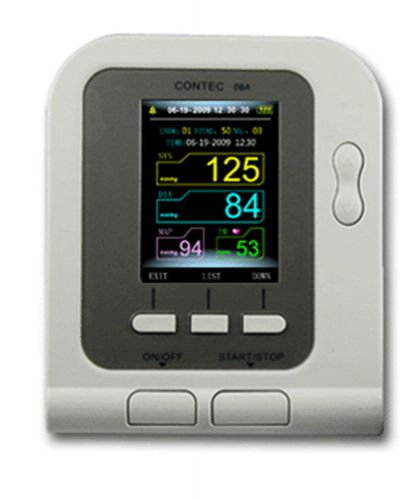 FDA,CE,CONTEC08A,Digital Blood Pressure Monitor Color LCD,NIBP data store+SPO2