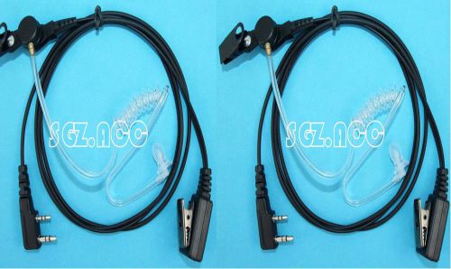 2X SUNDELY SURVEILLANCE POLICE SECURITY HEADSET EARPIECE MIC FOR KENWOOD RADIO