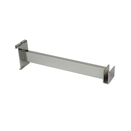 Gridwall 12&#034; hangrail bracket for rectangular tubing chrome - box of 5 pieces for sale