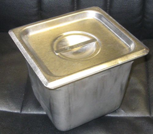 USED Stainless Steam Table Pan Super Pan 2 6&#034; Deep w/Lid  2.7Qt Vollrath