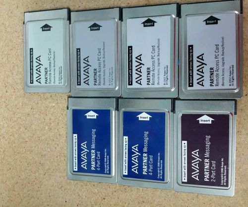 Lot of 7 Avaya Partner ACS PCMCIA cards Including Remote &amp; Messaging