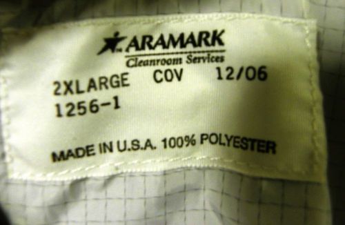 HOODED Aramark Polyester Cleanroom Suit Size L XL 2XL 3XL 4XL Coverall Jumpsuit