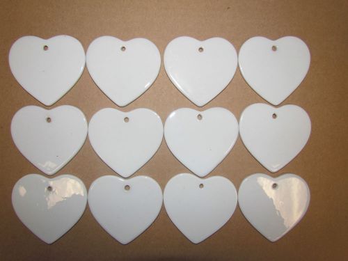 12 Dye Sublimation:Porcelain Heart Shaped Ornament. Double Sided