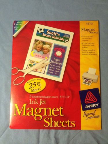 Avery Ink Jet Magnet Sheets 3270 5 Sheets New 8 1/2 X 11