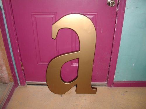 32&#034; Tall Outdoor Plastic Sign Letter &#039;a&#039; Gold 20-1/2&#034;W