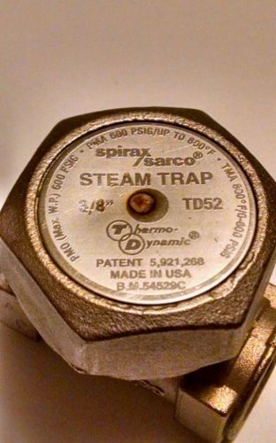 New 3/8&#034; npt spirax sarco thermo-dynamic steam trap td-52 td52    thermo-dynamic for sale