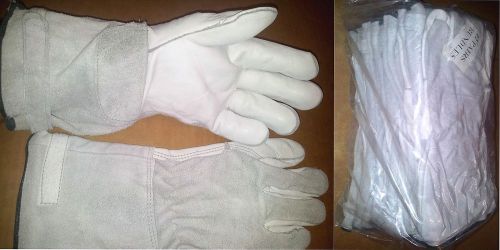NEW 12 PAIR BUNDLE M-851 COWHIDE LEATHER MECHANIC WELDING GLOVE 14&#039;&#039; MED 6&#039;&#039;CUFF