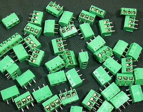 50x pcb 3-pin / 3-pole blocks terminal connectors 5mm for sale