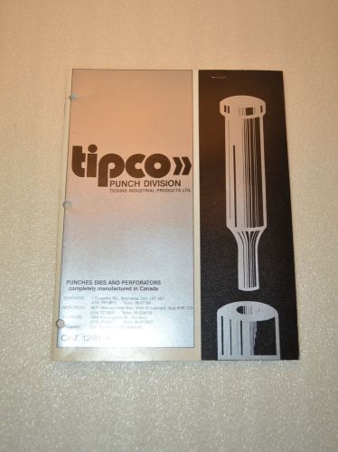 Tipcon punch division tickins industrial punch &amp; die catalog (jrw #035) for sale