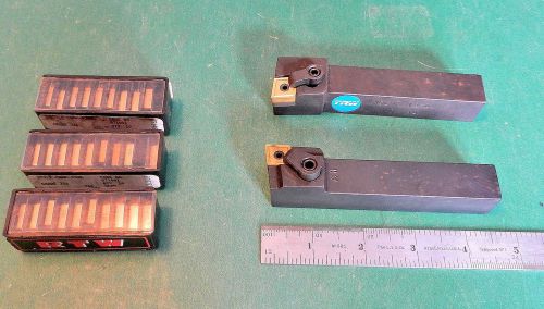 Nice pair of carbide turning tool holders for toolmakers lathe - plus inserts!! for sale