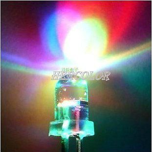 100 pcs 5mm rgb led light emitting diodes rainbow-colored brand new for sale