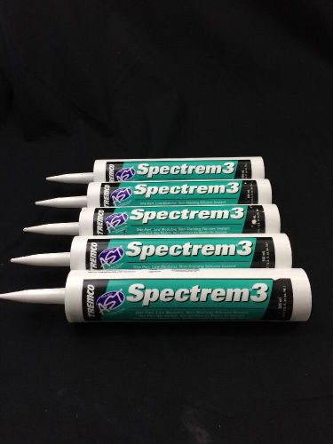 Lot of 5 spectrum 3 silicone sealant. 10.1 fl oz per tube. exp sep 13 off white for sale