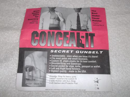 Conceal-it™ under-cover secret gunbelt size m32-42 for sale