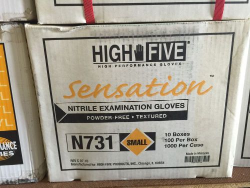 High Five Sensation Nitrile Exam Gloves, Small, N731 (Case of 10 boxes)