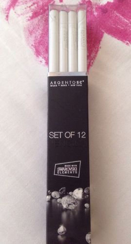Argento SC 12 Elegant White Pencils with Swarovski Crystals New &amp; Sealed