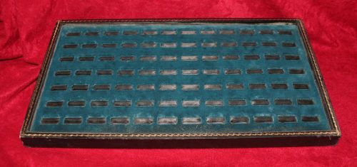 84 Black/Turquoise Ring Jewelry Tray Ring Holder Box Case Display Case Storage