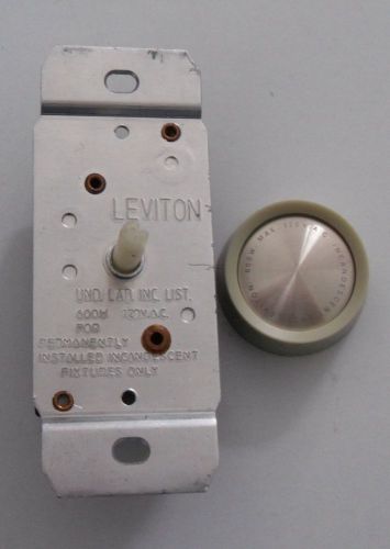 Leviton 6683, 3-Way Rotary Dimmer, Push On/Off 600W-120VAC, Ivory