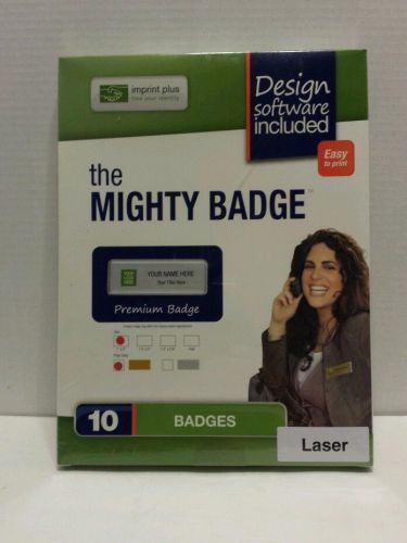 Imprint Plus Mighty Badge Laser Name Badge Kit, 10 Plates, 1&#034;x3&#034;, Gold
