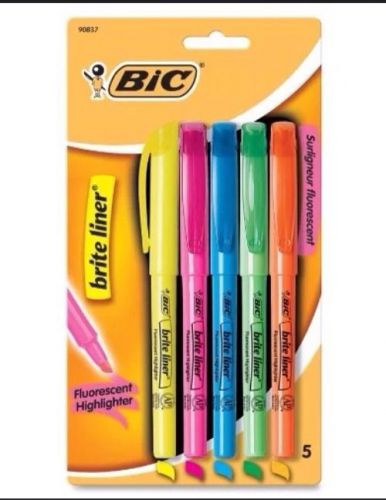BIC Brite Liner, High Lighter 5 Assorted Colors