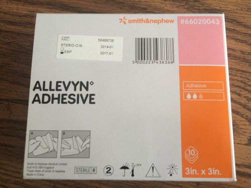 SMITH &amp; NEPHEW - Allevyn Adhesive 3&#034; x 3&#034;  - 66020043 - Box of 5 - EXP 01-2017