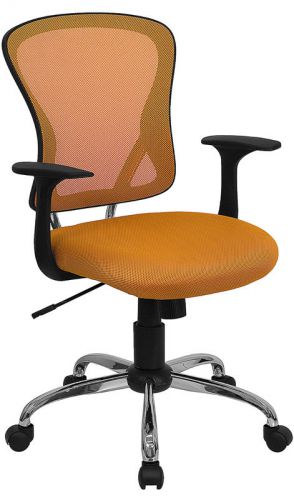 Mid-Back Orange Mesh Office Chair with Chrome Finished Base (MF-H-8369F-ORG-GG)