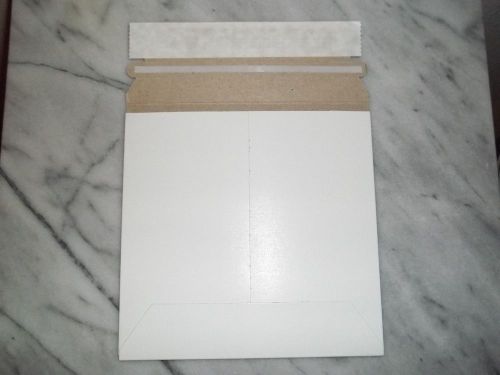 195  6 x 6 &#034; rigid cd/dvd media/photo white cardboard envelope mailers stay flat for sale