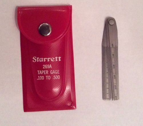 Starrett taper gages - model: 269a measuring range: .100&#034;~ .500&#034; length:2-1/2&#034; for sale