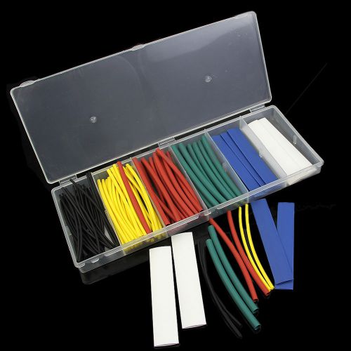 New 100pcs 2:1 Polyolefin Heat Shrink Tubing Tube Sleeving Wrap Wire Kit Cable