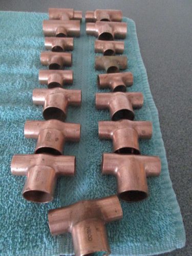 Lot of 17 Copper T Fittings