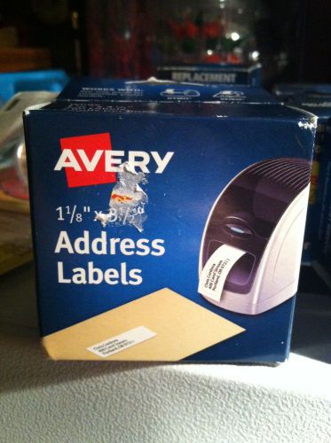 AVERY Address Labels 1 1/8” X 3  1/2 ” 4150 DYMO SEIKO 2 Rolls per Box NIB White