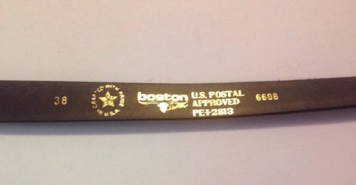 boston U.S. POSTAL Approved PE-I-2813 6608 Black Leather Belt 38