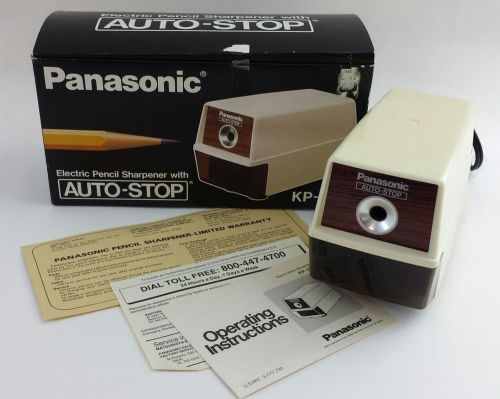 Vintage New in Box Panasonic KP-100N Auto Stop Electric Desktop Pencil Sharpener