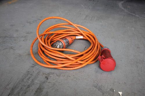 15 meter 3 phase extension lead cable with regis 4 pin 32 amp 500v mennekes plug for sale