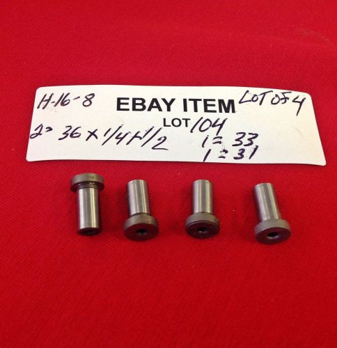 Acme h-16-8 head press shoulder drill bushings #36 33 31 x 1/4&#034; x 1/2&#034; lot of 4 for sale