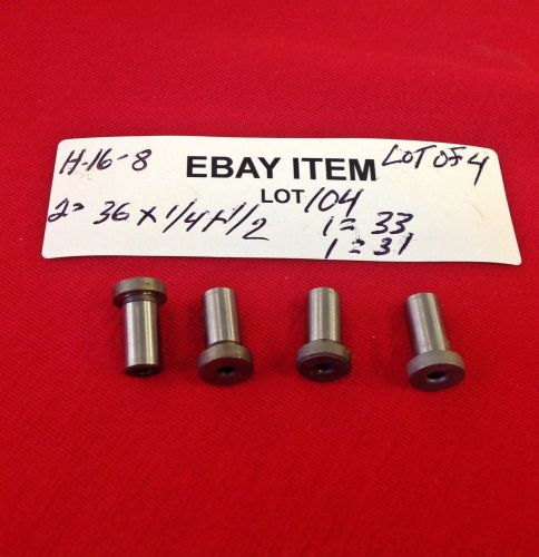 ACME H-16-8 Head Press Shoulder Drill Bushings #36 33 31 x 1/4&#034; x 1/2&#034; Lot of 4