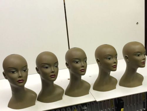 Lot of 5 Mini Mannequin Heads for Retailing Display Wig Stand Hat Scarf