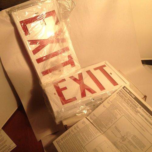 Sure Lites Diecast Exit Sign White Face And Housing Double Faced