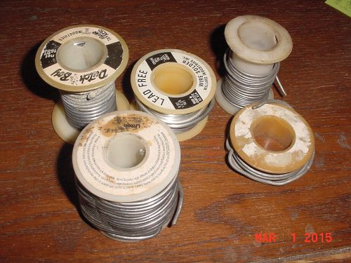Wire Solder LOT new &amp; used vintage 5 spools different sizes