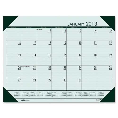 House of Doolittle Ecotones Compact Desk Pad Calendar Green 22&#034; W x17&#034; D