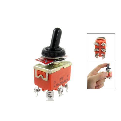 New 15A/250VAC on/off/on 3 Position DPDT Toggle Switch with Waterproof Boot