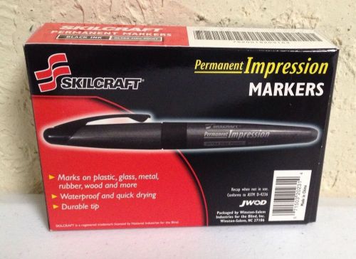 Skill craft permanent impression fine tip marker pack of 12 new in box for sale