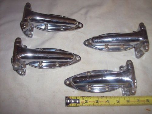 4 Rare Vintage Ice Box Refrigerator Cooler Commercial Chrome Hinges Door spring