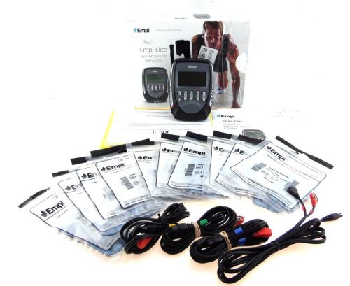 EMPI Elite Neuromuscular Stimulator Complete Electrotherapy System Device IOB