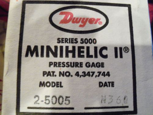 Dwyer magnehelic inches of water pressure gauge 2-5005 0-5.0&#034; 30 psig max for sale