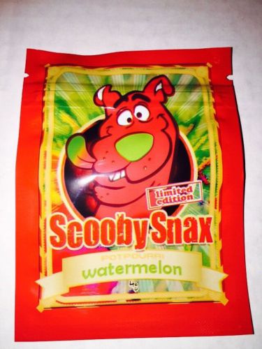 100 Scooby Snax Watermelon 4g EMPTY mylar ziplock bags (good for crafts jewelry)