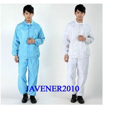 Anti static working split suit size s blue unisex elastic cuff zip up for sale